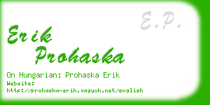 erik prohaska business card